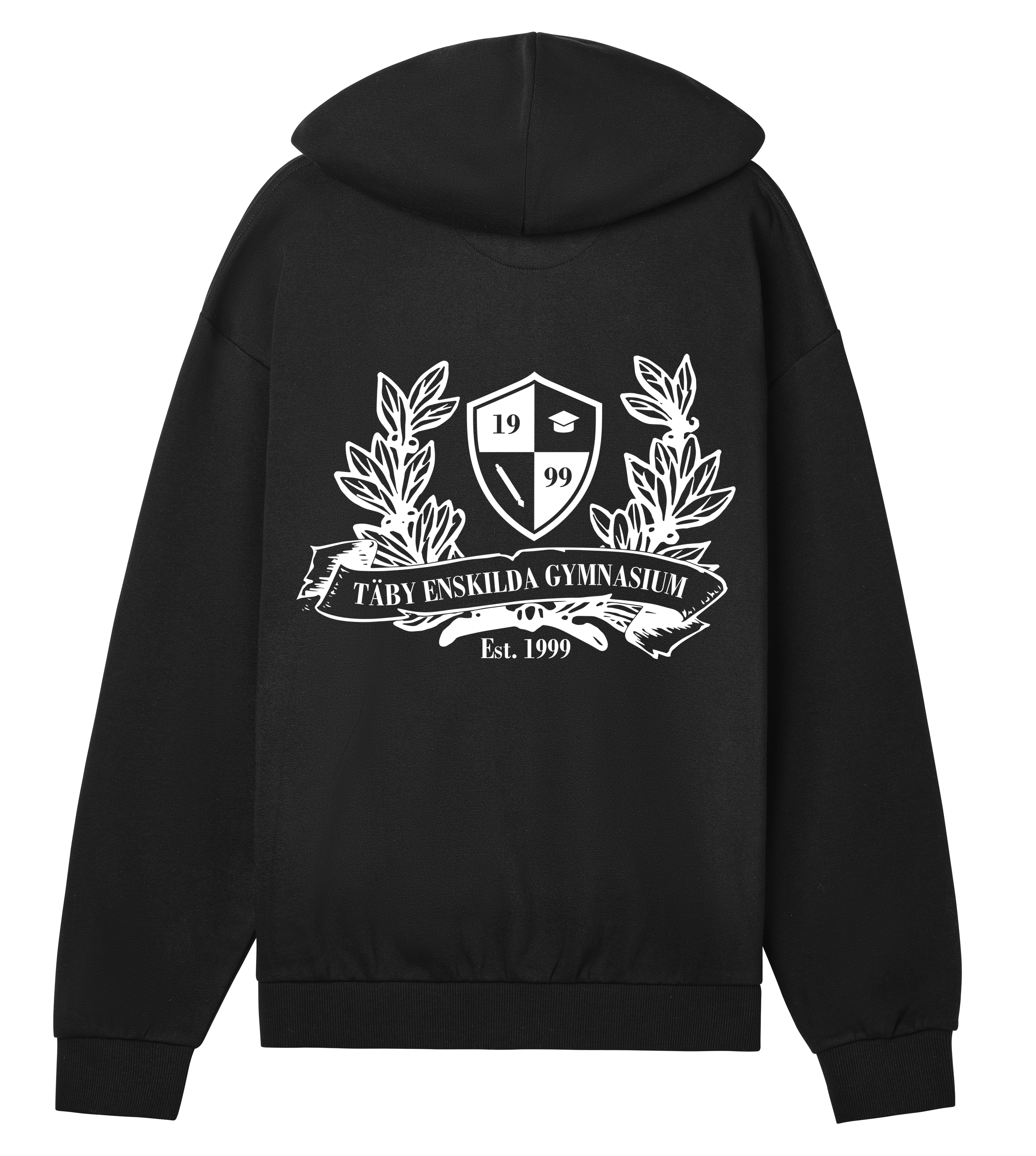 Zip-hoodie - Täby Enskilda - Tryck fram & bak