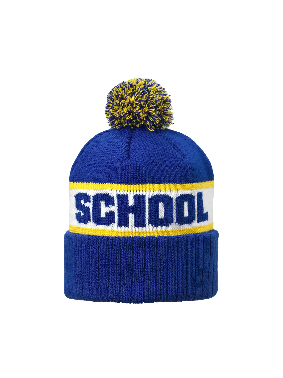 Beställ vår skidmössa i klassisk design med kraftig stickning, tofs och uppvikt ribbstickad nederkant.